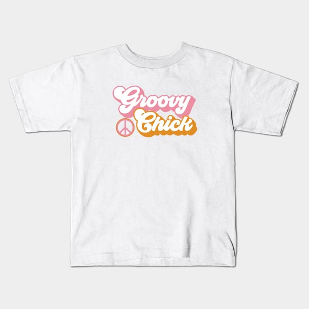 Groovy Chick Kids T-Shirt by Retroprints